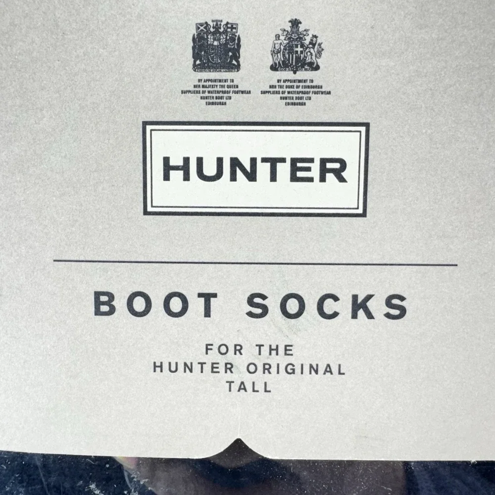 Hunter Original Tall Boot Socks Black Fleece Knit Cuff Liners Size Medium M Med